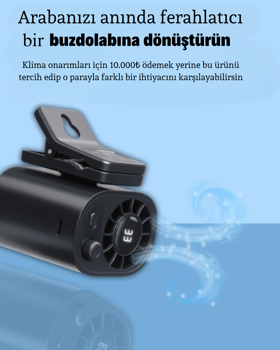 DAKO ClipCool™ - Klipsli Mini Araç Soğutucu Fan